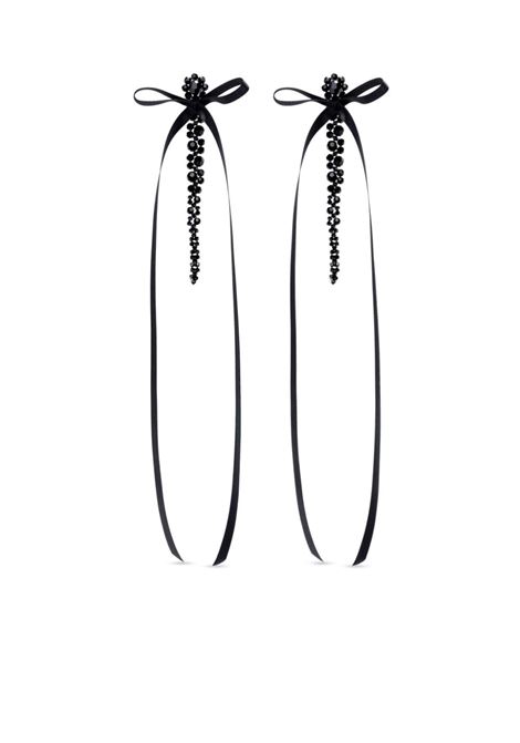 Black Bow Ribbon drop earrings Simone Rocha - women SIMONE ROCHA | Earrings | ERG4100903BLK